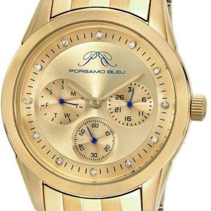 Porsamo Bleu Gold-Tone Multifunction Women's Watch